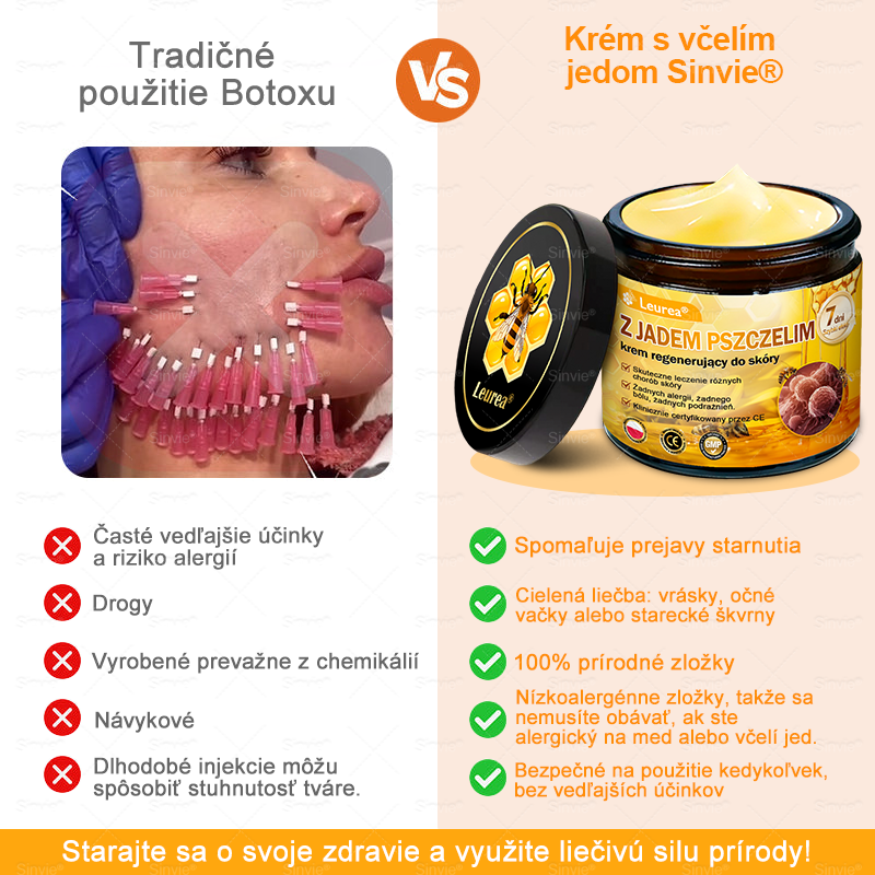 🌻🌻 Sinvie® Krém na obnovu pokožky s včelím jedom 🔥 Odporúčané dermatológmi | Proti vráskam, pigmentovým škvrnám a ochabnutej pokožke – 50 ml